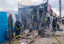 Russia launched a missile strike on a market in Lozova: two people were killed and 34 injured Rescue workers from the State Emergency Service are working amongst the ruined and burnt-out market stalls following a Russian missile strike on the market in Lozova.