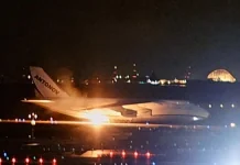 Український Ан-124 «Руслан» загорівся під час посадки в Японії Український транспортний літак Ан-124 «Руслан» авіакомпанії «Авіалінії Антонова» під час нічної посадки в японському аеропорту Тюбу