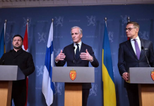Joint press conference by three European leaders