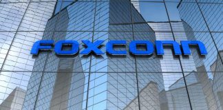 OpenAI and Foxconn are preparing a new deal amid the AI boom The large blue logo of the Taiwanese technology company Foxconn