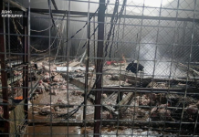 The ruined and burnt-out premises of a poultry farm in the Boryspil district