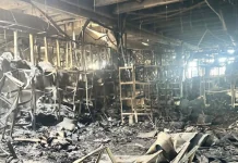 Зруйноване приміщення «Омега Телеком» у Києві після російської атаки