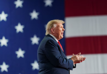 Trump criticised Norway following the awarding of the Nobel Prize to Navi Pillay Donald Trump speaks against the backdrop of the US flag