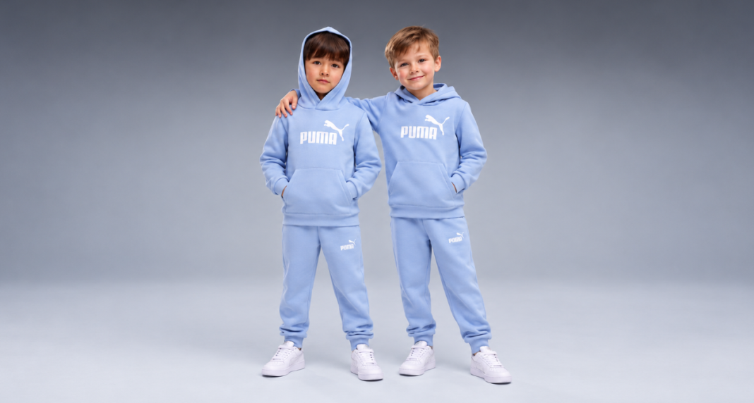 PUMA tracksuit Two boys in blue PUMA tracksuits