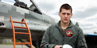 MiG-29 pilot Marat Mambetov of the 40th «Ghost of Kyiv» Brigade was killed in action» A Ukrainian military pilot standing next to a MiG-29 fighter jet