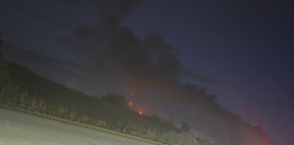 Thick black smoke following an attack on the «Gazprom Neftekhim Salavat» oil refinery complex in Bashkortostan on 8 October 2026.