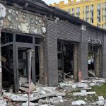 A Russian missile destroyed part of the Rozetka shop in Kyiv