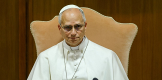 Pope Leo XIV in white robes