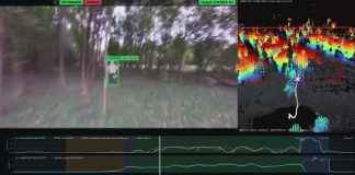 No GPS and no pilot: an unusual drone has been tested in the US A screenshot of tests carried out on an autonomous drone tracking a person in a forest, showing a 3D LiDAR map and flight charts.