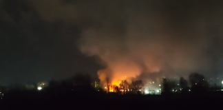 A major fire has broken out at a warehouse in Vyborg A major fire in Vyborg