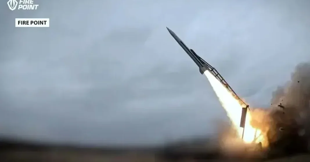 Запуск української балістичної ракети FP-7 компанії Fire Point під час випробувань