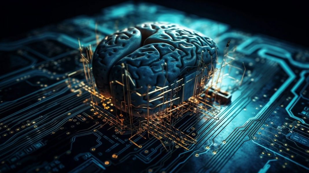 The AI boom An image of the human brain on a circuit board as a symbol of artificial intelligence