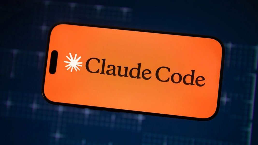 The inscription ‘Claude Code’ The logo and the ‘Claude Code’ lettering on the phone