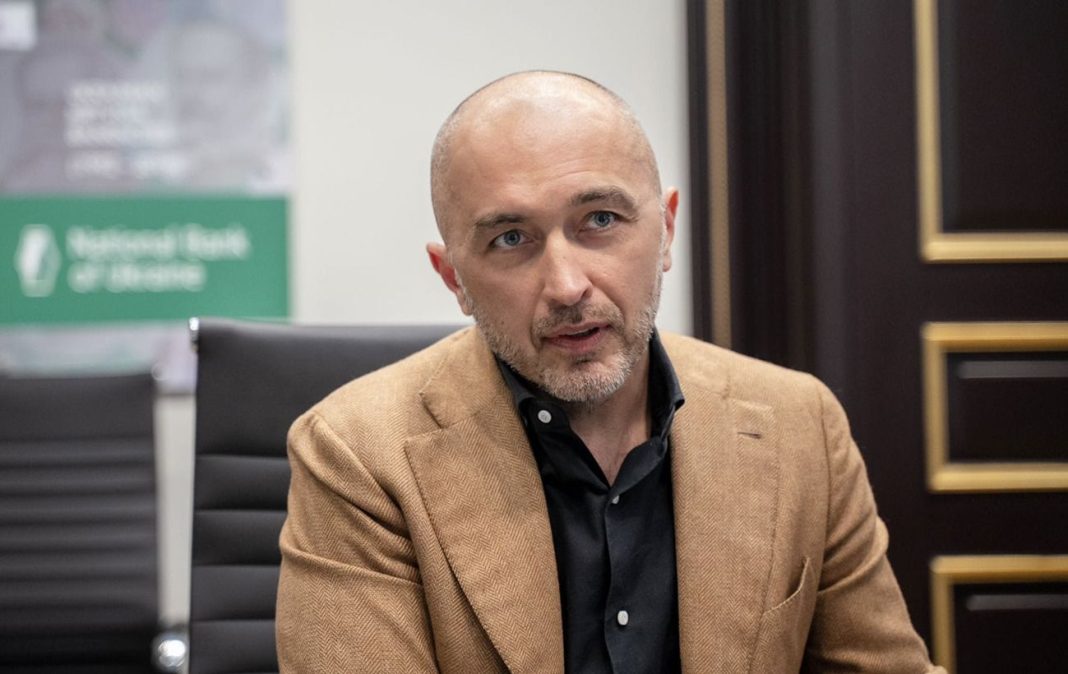 Governor of the National Bank of Ukraine Andriy Pyshny, Governor of the National Bank of Ukraine, during a business meeting.