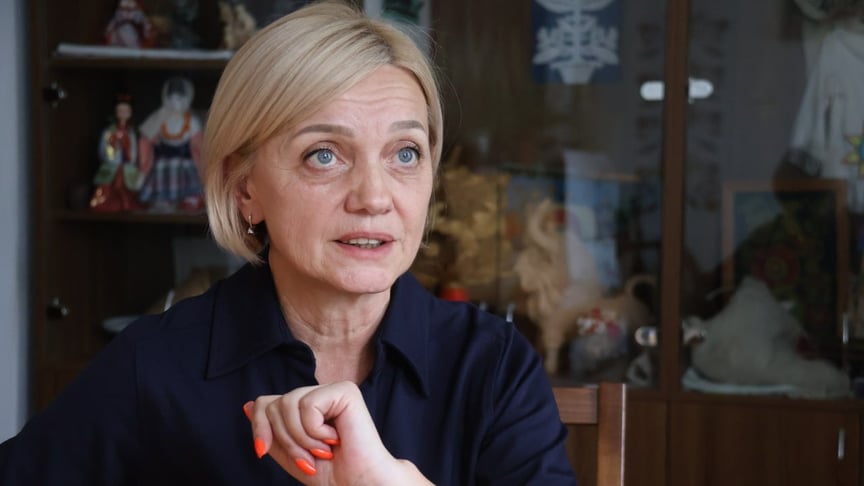 Ivanovo Olena Ivanovska, the Commissioner for the Protection of the State Language, during an interview