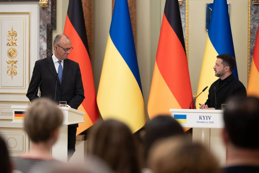 photo_2026-10-04_16-59-35 Volodymyr Zelenskyy and Friedrich Merz during a joint press conference in Kyiv