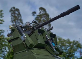 Automatic machine-gun turret for countering attack drones