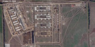 Супутниковий знімок нової російської бази для запуску реактивних дронів поблизу Міллерово в Ростовській області, 11 жовтня 2026 року.