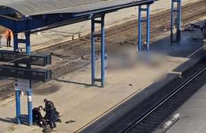 The aftermath of the strike on the railway platform in Dnipro on 29 October 2026.