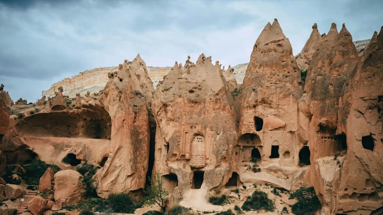 The unique rock formations of Cappadocia in Turkey